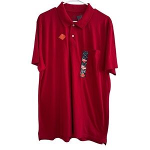 St John Bay Red Polo Shirt Quick Dri Easy Care Short Sleeve L NWT